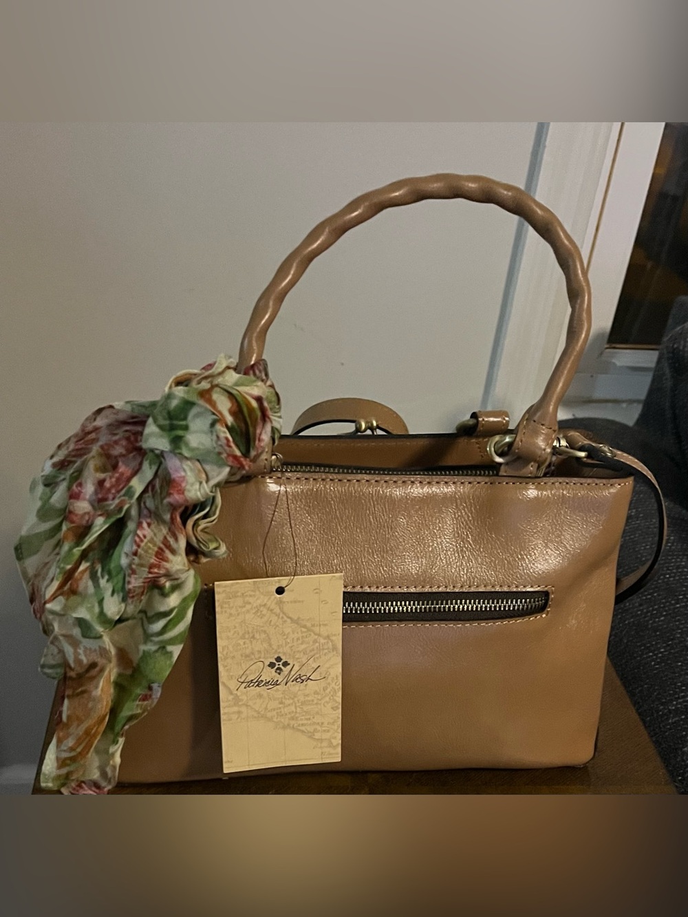 Patrica Nash Angela Leather Satchel with Seashell Scarf Tooled - NWT - Picture 6 of 10